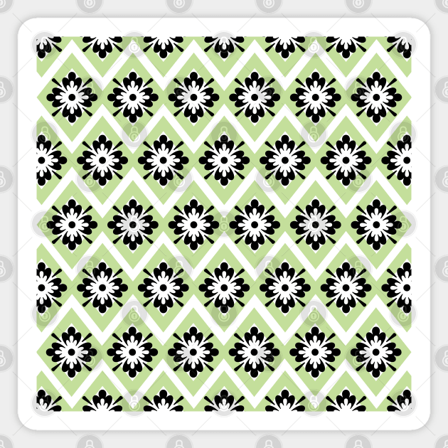 Greyish green and black modern bohemian pattern Sticker by SamridhiVerma18